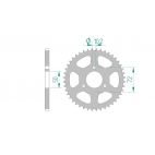 Kit chaine AFAM acier HONDA NSR 50 FRANCE AC11 pas 420 1987 à 1989