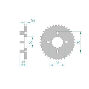 Kit chaine AFAM acier HONDA ST 70 DAX pas 420 1976 à 1981