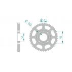 Kit chaine AFAM acier HONDA CB 125 S pas 428 1976 à 1985