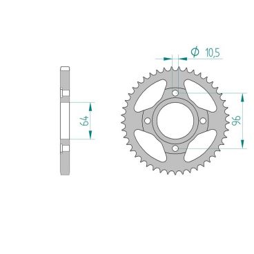 Kit chaine AFAM acier HONDA CG 125 ES 4,5,6,7,8 pas 428 2004 à 2008