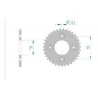 Kit chaine AFAM acier HONDA MSX 125 pas 420 2013 à 2013