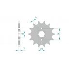 Kit chaine AFAM acier HONDA MTX 125 R RALLY TC02 pas 520 1986 à 1994