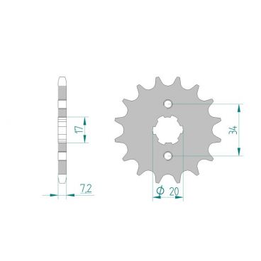 Kit chaine AFAM acier HONDA XR 125 L 3,4,5,6 pas 428 2003 à 2007