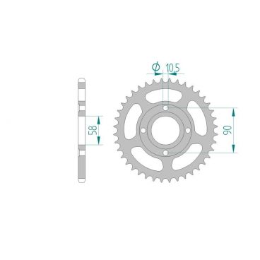 Kit chaine AFAM acier HONDA CB 200 pas 520 1976 à 1979
