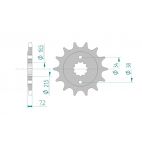 Kit chaine AFAM acier HONDA CRF 250 L C,D pas 520 2012 à 2013