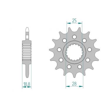 Pignon AFAM pour moto au pas de 520