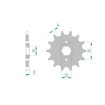 Kit chaine AFAM acier HONDA XL 350 R E,F,G,H ND03 pas 520 1984 à 1987