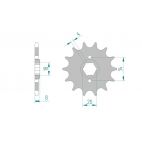 Kit chaine AFAM acier HONDA XL 350 R E,F,G,H ND03 pas 520 1984 à 1987