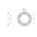 Kit chaine AFAM acier HONDA XL 350 R E,F,G,H ND03 pas 520 1984 à 1987