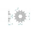 Kit chaine AFAM acier HONDA NS 400 R F NC19 pas 530 1985 à 1988