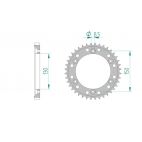 Kit chaine AFAM acier HONDA NS 400 R F NC19 pas 530 1985 à 1988
