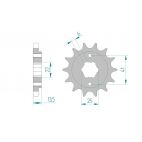 Kit chaine AFAM acier HONDA VF 400 F D,E NC13 pas 530 1983 à 1984