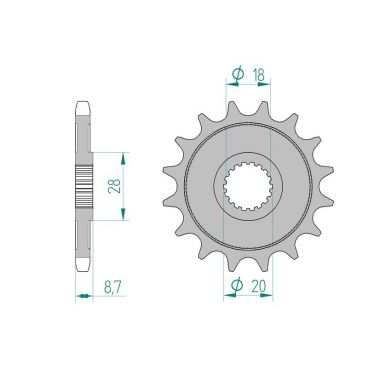 Pignon AFAM pour moto au pas de 428