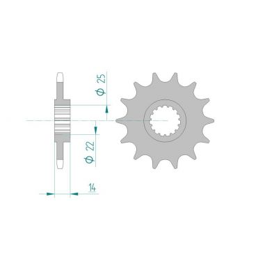 Pignon AFAM pour moto au pas de 520