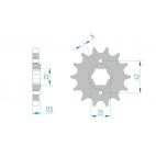 Kit chaine AFAM acier HONDA FT 500 C PC07 pas 530 1982 à 1984