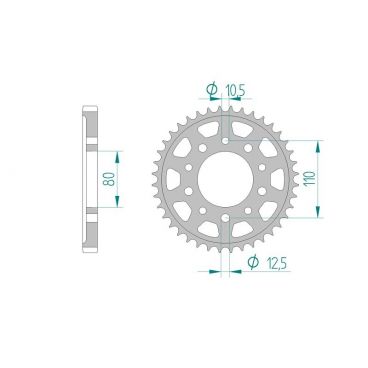 Kit chaine AFAM acier HONDA FT 500 C PC07 pas 530 1982 à 1984