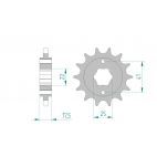 Kit chaine AFAM acier HONDA XBR 500 S H,J pas 525 1986 à 1987