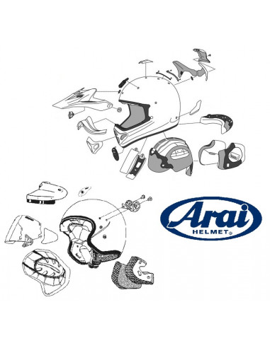 Ventilation supérieure arrière ARAI Air Conductor Rear-2 White pour casques Chaser-V/Chaser-V PRO