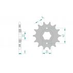 Kit chaine AFAM acier HONDA XR 500 R B,C PE01 pas 520 1981 à 1982