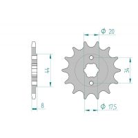Pignon AFAM pour moto au pas de 520