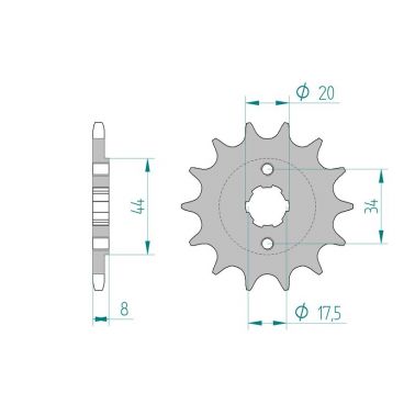 Pignon AFAM pour moto au pas de 520