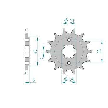 Pignon AFAM pour moto au pas de 520