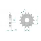 Kit chaine AFAM acier HONDA VT 600 C G SHADOW pas 525 1986 à 1986