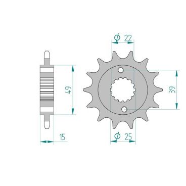 Pignon AFAM pour moto au pas de 520