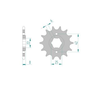 Kit chaine AFAM acier HONDA XL 600 R C,D,F,G,H PD03 pas 520 1983 à 1987