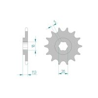 Pignon AFAM pour moto au pas de 520