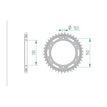 Kit chaine AFAM acier HONDA FMX 650 5,6 pas 520 2005 à 2006