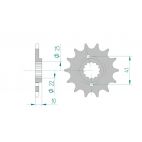 Kit chaine AFAM acier HONDA NX 650 T,V,W,X,Y,1 RD08 pas 520 1996 à 2001