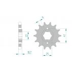 Kit chaine AFAM acier HONDA CB 750 F2,K7 pas 630 1977 à 1978