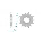 Kit chaine AFAM acier HONDA CB 750 KZ pas 630 1979 à 1979