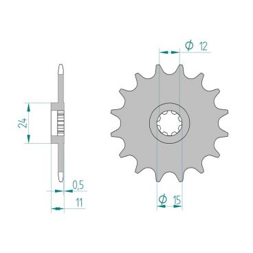 Pignon AFAM pour moto au pas de 415