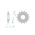 Kit chaine AFAM acier HONDA CB 750 F2 S,T,V,W,X,Y,1 SEVEN FIFTY RC42 pas 525 1995 à 2001