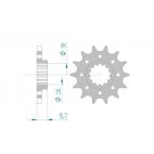 Kit chaine AFAM acier HONDA VFR 750 R J,K,L RC30 pas 525 1988 à 1990