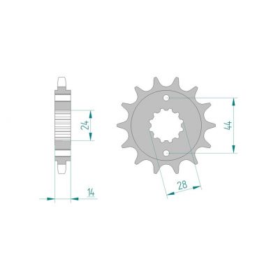 Kit chaine AFAM acier HONDA VT 750 C2 1,2,3 BLACK WIDOW pas 525 2001 à 2003