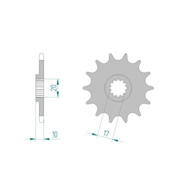 Kit chaine AFAM acier HUSQVARNA CR 125 pas 520 2002 à 2013