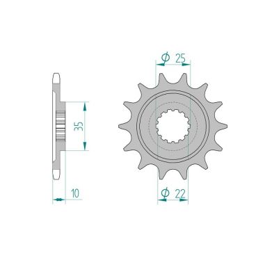 Pignon AFAM pour moto au pas de 520