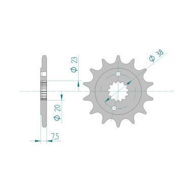 Kit chaine AFAM acier KAWASAKI KSF 400 pas 520 2002 à 2005