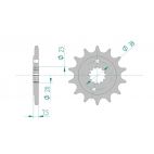 Kit chaine AFAM acier KAWASAKI KSF 400 pas 520 2002 à 2005