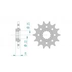 Kit chaine AFAM acier KAWASAKI ZX-6R (ZX600) F1-F3 RACING pas 520 1995 à 1997