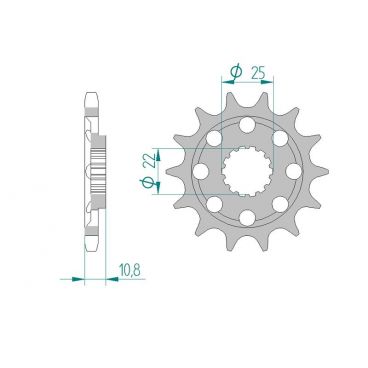 Pignon AFAM pour moto au pas de 525