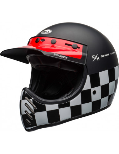 Casque BELL Moto-3 - Fasthouse Checkers Matte/Gloss Black/White/Red