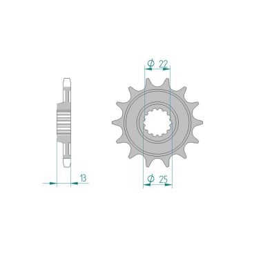 Pignon AFAM pour moto au pas de 525