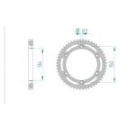 Kit chaine AFAM acier KAWASAKI KDX 125 A1,A2,A3 pas 428 1988 à 1990
