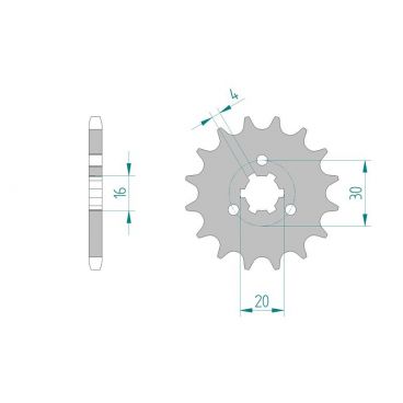 Kit chaine AFAM acier KAWASAKI KH 125 A1-A4 pas 428 1977 à 1982
