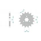 Kit chaine AFAM acier KAWASAKI KH 125 A1-A4 pas 428 1977 à 1982