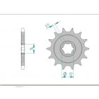 Kit chaine AFAM acier KAWASAKI KLX 125 pas 428 2010 à 2013